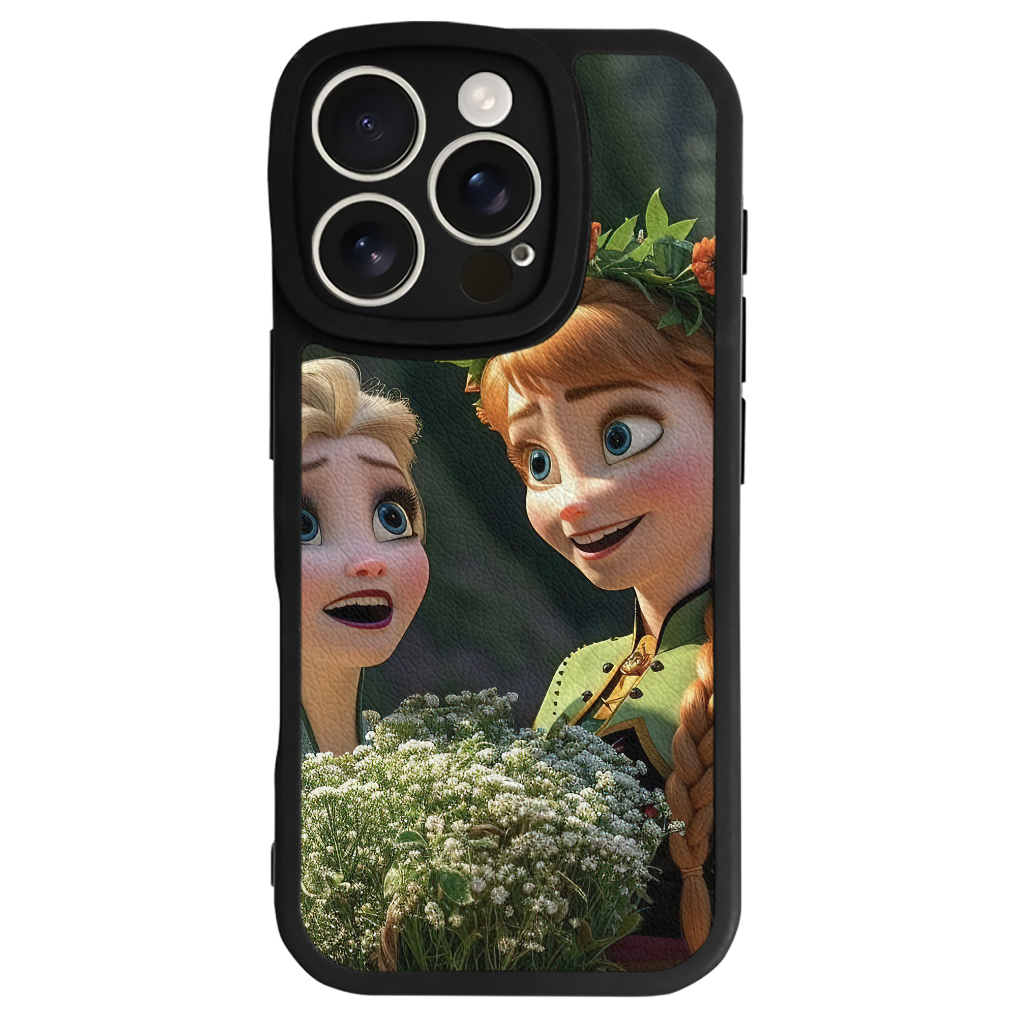 （画像用） アナと雪の女王 アンナ エルサ Frozen Anna Elsa 【iPhone 16シリーズ対応】シリコンスマホケース（レザー調） 材質：シリコン